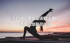 董明珠：老板应该管小事，大事应给副总们管