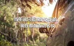 当年说只要孩子快乐的，现在都在面试名校